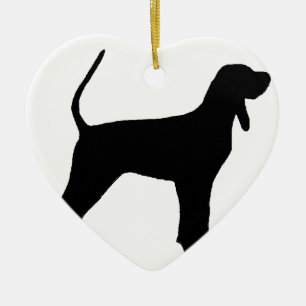 schwarzes und tan Coonhoundsiloschwarzes Keramikornament