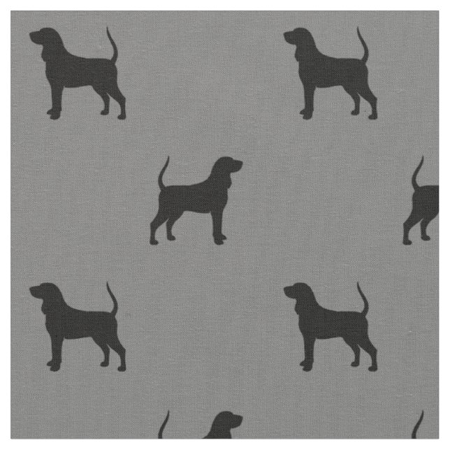 Schwarzes und TANcoonhound-Silhouette-Muster Stoff (Nahaufnahme)