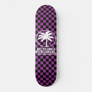 Schwarzes und violettes Farbverlauf-Schachbrett-Sk Skateboard