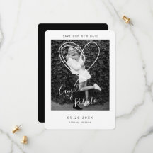 Schwarzes und Weiß Herz Rettete unser neues Datum