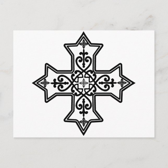 Schwarzes und Weiß-Kopftkreuz Postkarte (Vorderseite)