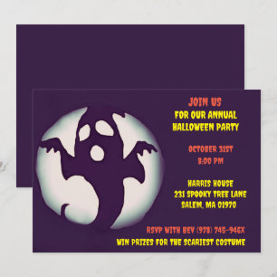 Schwarzes und Weiß-Spookes Halloween-Ghosting-Part Einladung