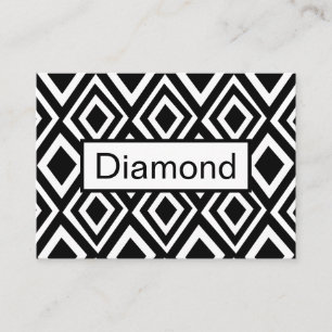 Schwarzes und weißes Diamant-Geometrie-Muster Visitenkarte