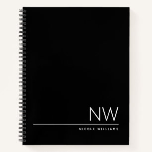 Schwarzes und weißes einfaches minimalistisches De Notizbuch