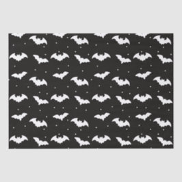 Schwarzes und weißes Fledermäuse Schwarzes Hallowe Seidenpapier