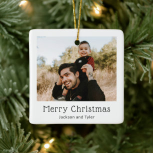 Schwarzes und weißes Foto Moderne Weihnachten Keramikornament