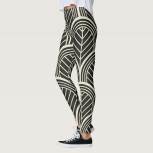 Schwarzes und weißes geometrisches nahtloses Muste Leggings