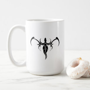 Schwarzes und weißes, ornamentales Stammes-Elefant Kaffeetasse