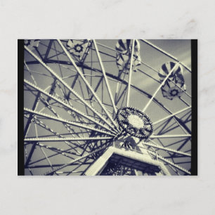 Schwarzes und weißes Riesenrad Postkarte