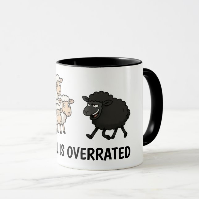 Schwarzes und weißes Schaf Tasse (VorderseiteRechts)