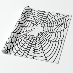 Schwarzes und weißes Spinnennetz Geschenkpapier