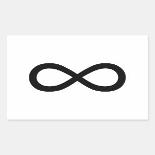 Schwarzes Unendlichkeitssymbol Rechteckiger Aufkleber