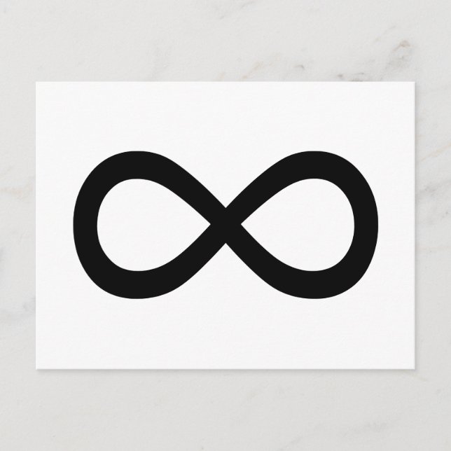Schwarzes Unendlichsymbol Postkarte (Vorderseite)
