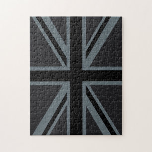 Schwarzes Union Jack britisches Flaggen-Dekor