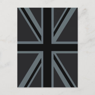 Schwarzes Union Jack britisches Flaggen-Dekor Postkarte