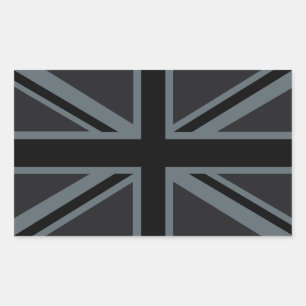Schwarzes Union Jack britisches Flaggen-Dekor Rechteckiger Aufkleber