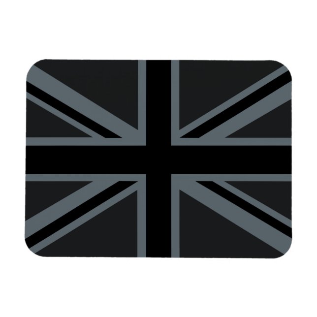 Schwarzes Union Jack Flaggen-Design Magnet (Horizontal)