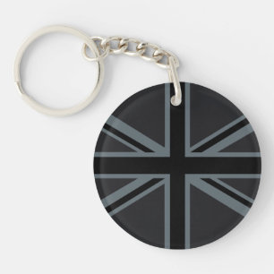 Schwarzes Union Jack UK-Flaggen-Design Schlüsselanhänger