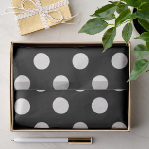 Schwarzes & Vanille großes Polka-Punkte-Trend-Chic Seidenpapier