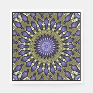 Schwarzes Veilchen Purpur Falschgold Mandala-Muste Serviette