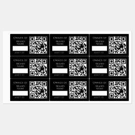 Schwarzes Vermögens-QR | Benutzerdefinierte Verfol Etiketten
