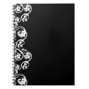 Schwarzes Viktorianisches Scroll-Notebook Notizblock