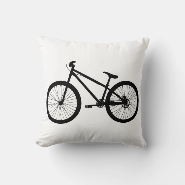 Schwarzes Vintages Gebirgsfahrrad-Kissen Kissen (Vorderseite)