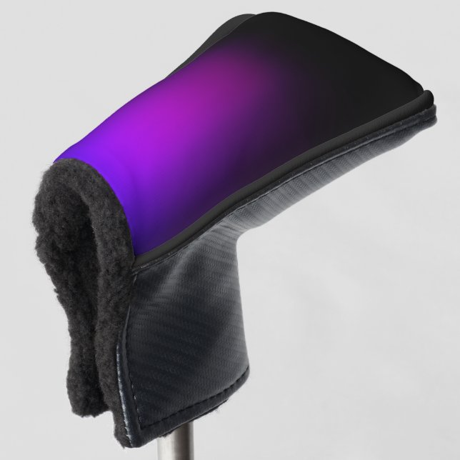 Schwarzes Violet Gradient Glow Golf Headcover (3/4 Vorderseite)