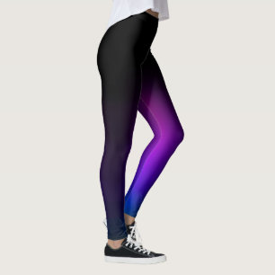Schwarzes Violet Gradient Glow Leggings