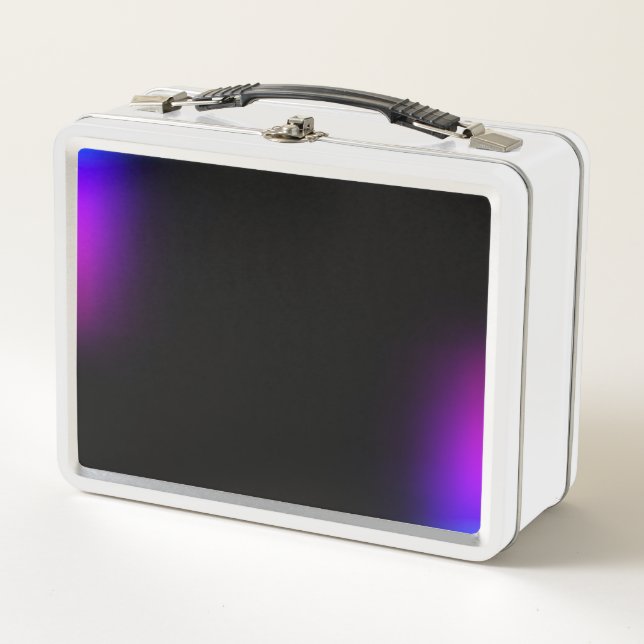Schwarzes Violet Gradient Glow Metall Brotdose (Vorderseite)