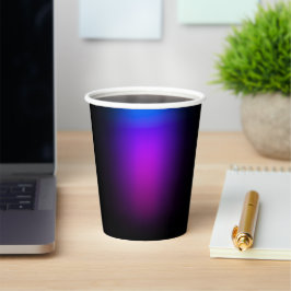 Schwarzes Violet Gradient Glow Pappbecher