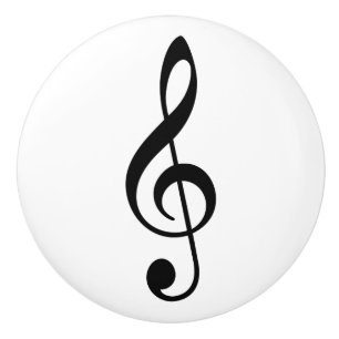 Schwarzes Violinschlüssel-Musiksymbol Notation Keramikknauf