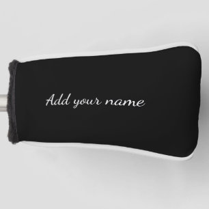 Schwarzes Vollton add name Text Nachricht hier wer Golf Headcover