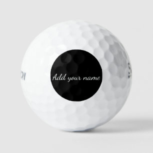 Schwarzes Vollton add name Text Nachricht hier wer Golfball