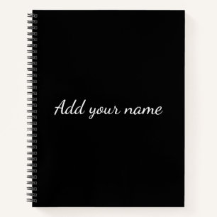 Schwarzes Vollton add name Text Nachricht hier wer Notizbuch