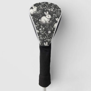 Schwarzes Waldkaninchen-Botanikmuster Golf Headcover