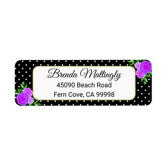 Schwarzes Wasser Lila Blumentöpfe Rücksendeadresse (Vorne)