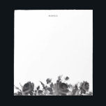 Schwarzes Wasser Rose Blumengarten Personalisiert Notizblock<br><div class="desc">Maßgeschneidertes Notizblock mit Blumen und Aquarellbildern von schwarzen Rose und Blattwerk. Dieses moderne und rustikale Notizblock mit Blumenmuster ist ein personalisiertes Geschenk. Personalisieren Sie das Programm durch Hinzufügen eines Namens oder einer kurzen Wortgruppe.</div>