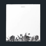 Schwarzes Wasser Rose Blumengarten Personalisiert Notizblock<br><div class="desc">Maßgeschneidertes Notizblock mit Blumen und Aquarellbildern von schwarzen Rose und Blattwerk. Dieses moderne und rustikale Notizblock mit Blumenmuster ist ein personalisiertes Geschenk. Personalisieren Sie das Programm durch Hinzufügen eines Namens oder einer kurzen Wortgruppe.</div>