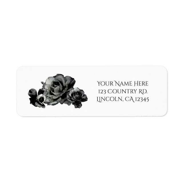 Schwarzes Wasser Rose Elegante Hochzeit Gefallen a (Vorne)
