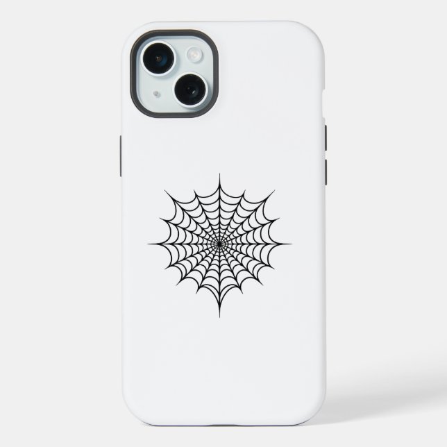 Schwarzes Web iPhone 15 Plus Hülle (Rückseite)
