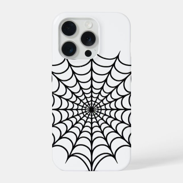 Schwarzes Web iPhone 15 Pro Hülle (Rückseite)