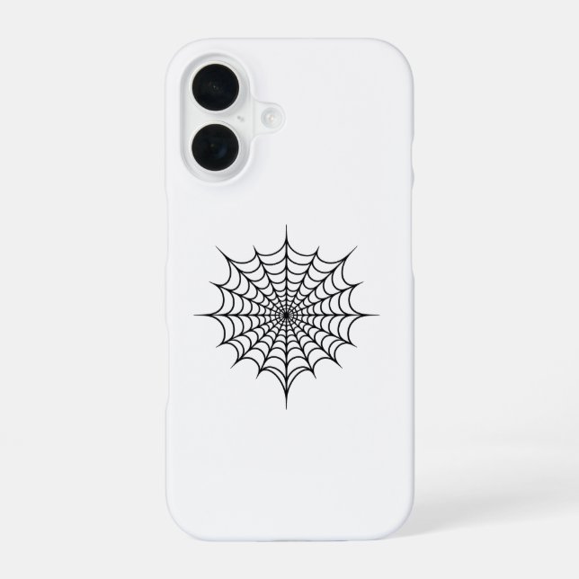 Schwarzes Web iPhone 16 Hülle (Rückseite)