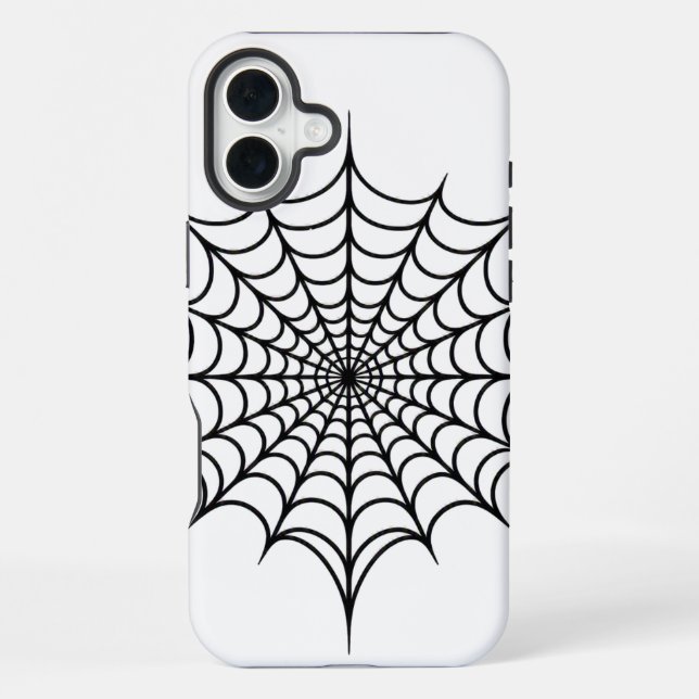 Schwarzes Web iPhone 16 Plus Hülle (Rückseite)