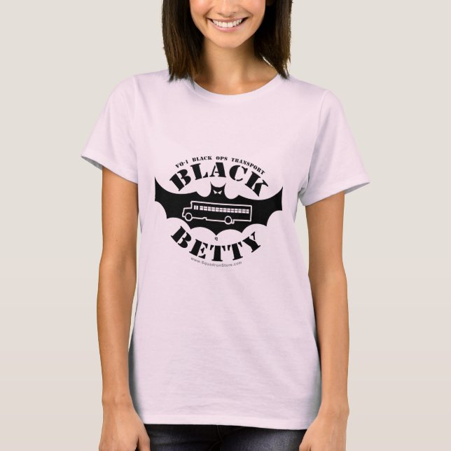 Schwarzes weibliches Fan-Shirt Bettys T-Shirt (Vorderseite)