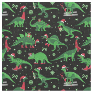 schwarzes Weihnachten Dinosaurier Stegosaurus Tric Stoff