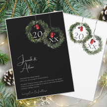 Schwarzes Weihnachts Rotes Grün Winterfest Hochzei