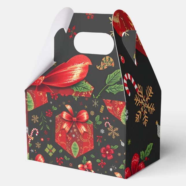 Schwarzes Weihnachtsdesign - Geschenkboxen Geschenkschachtel (Vorderseite)