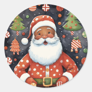 Schwarzes Weihnachtsfest - Afrikanischer Weihnacht Runder Aufkleber