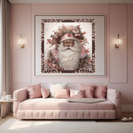 Schwarzes Weihnachtsportrait: Weiche Pinks und erd Poster